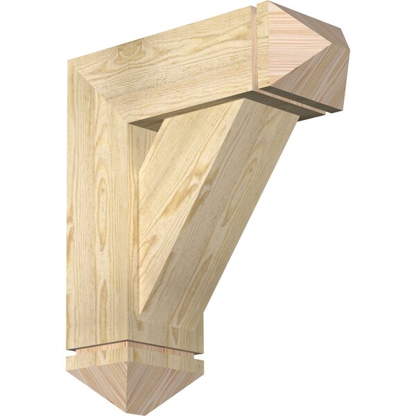 Ekena Millwork Traditional Arts and Crafts Rough Sawn Bracket w/ Offset Brace, Douglas Fir, 8"W x 22"D x 26"H BKT0806X22X26TRA03RDF - main